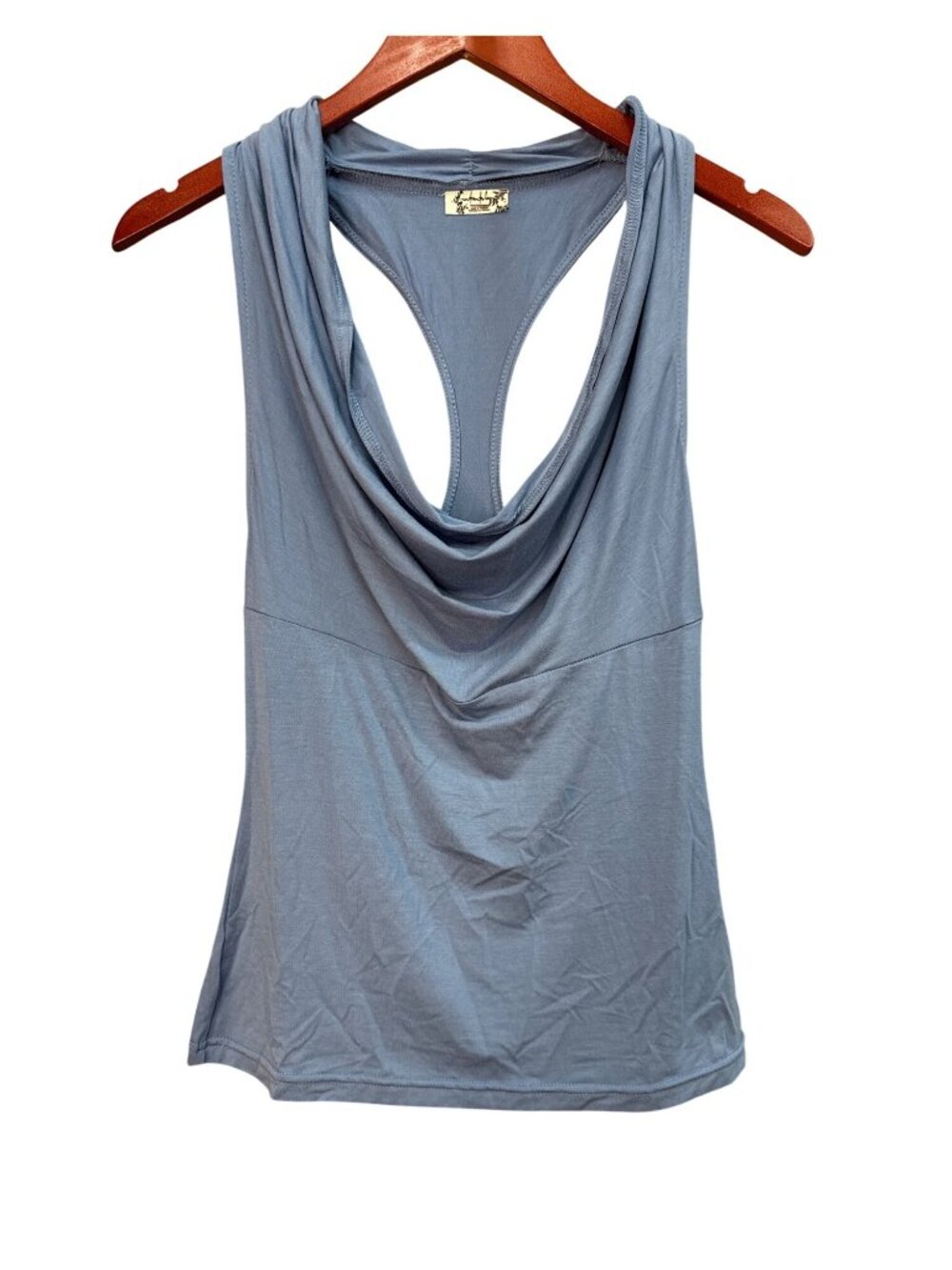 Intimately Free People Light Blue Cowl Neck Sleeveless Racerback Tank Top NEW